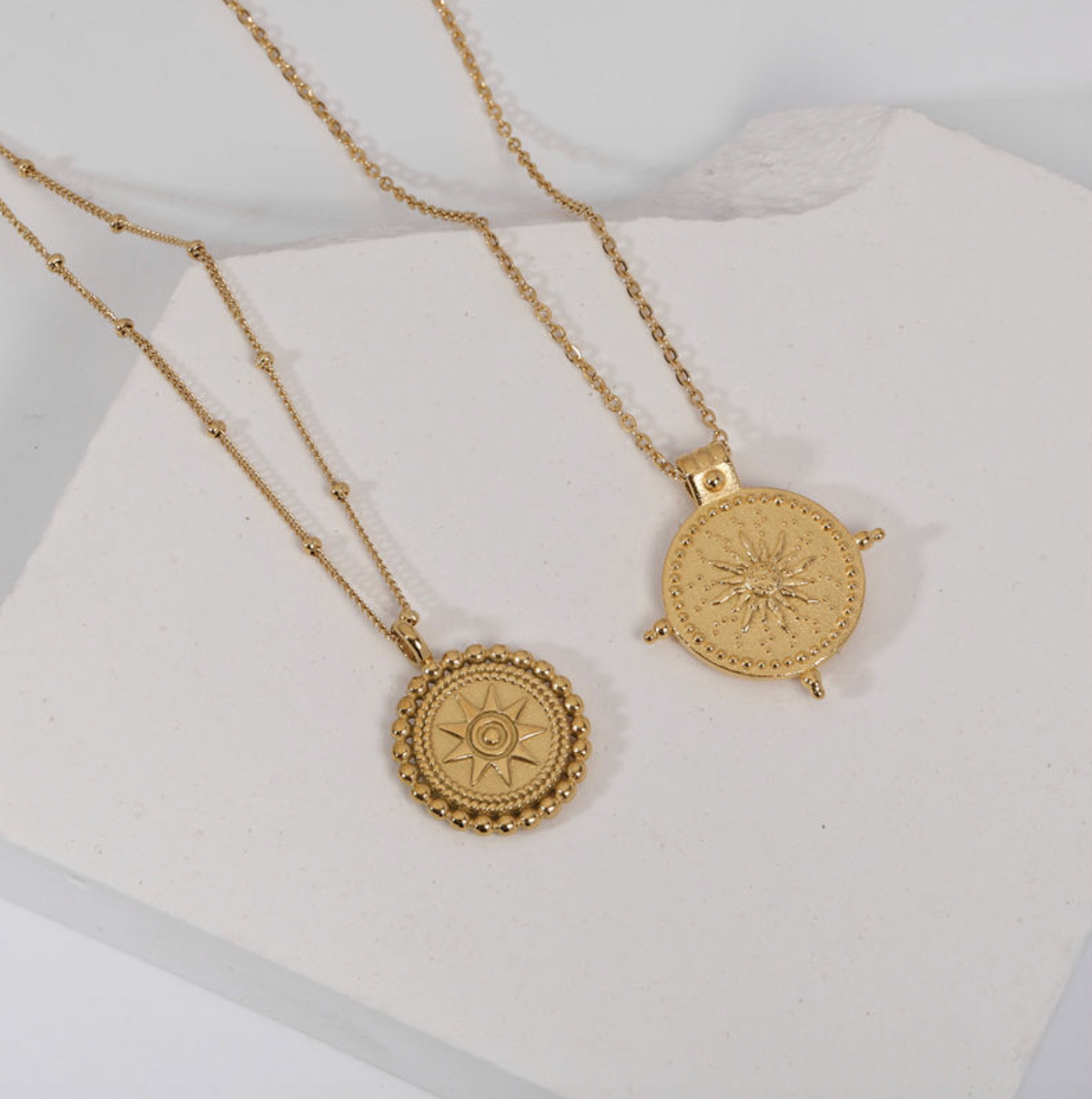18K Gold Plated Star Sun Pendant Necklace