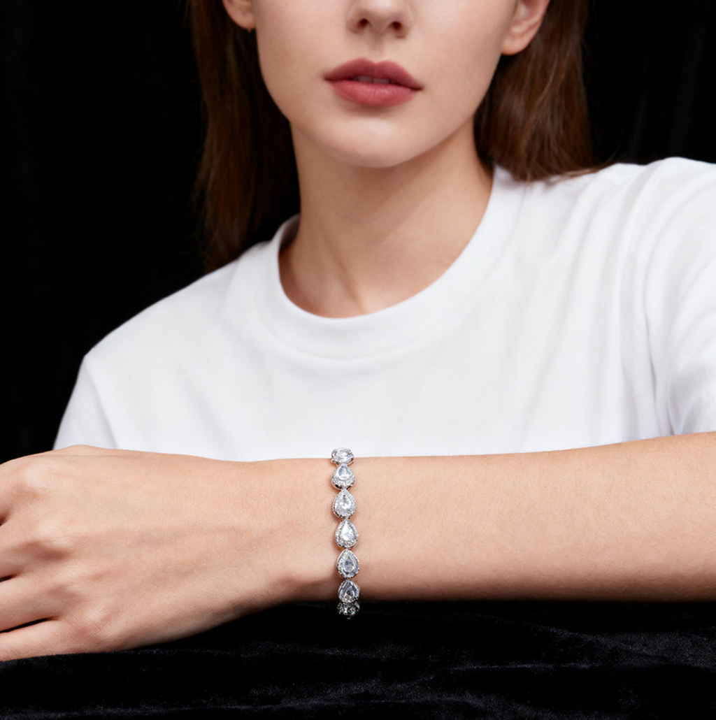 Gold Plated 5A CZ Flower Starlet Bracelet