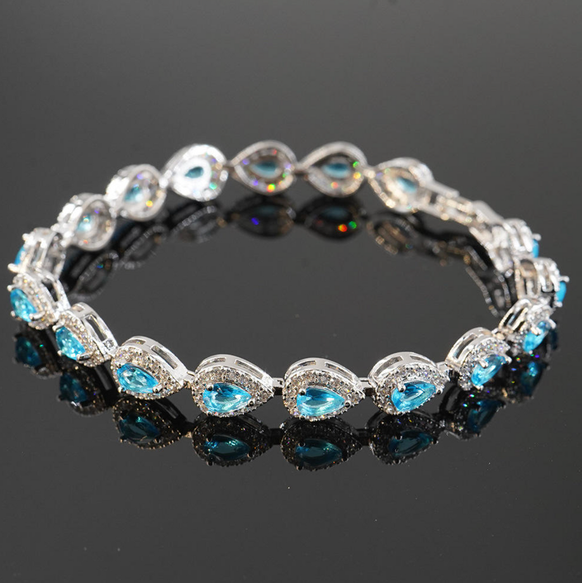 Gold Plated 5A CZ Flower Starlet Bracelet