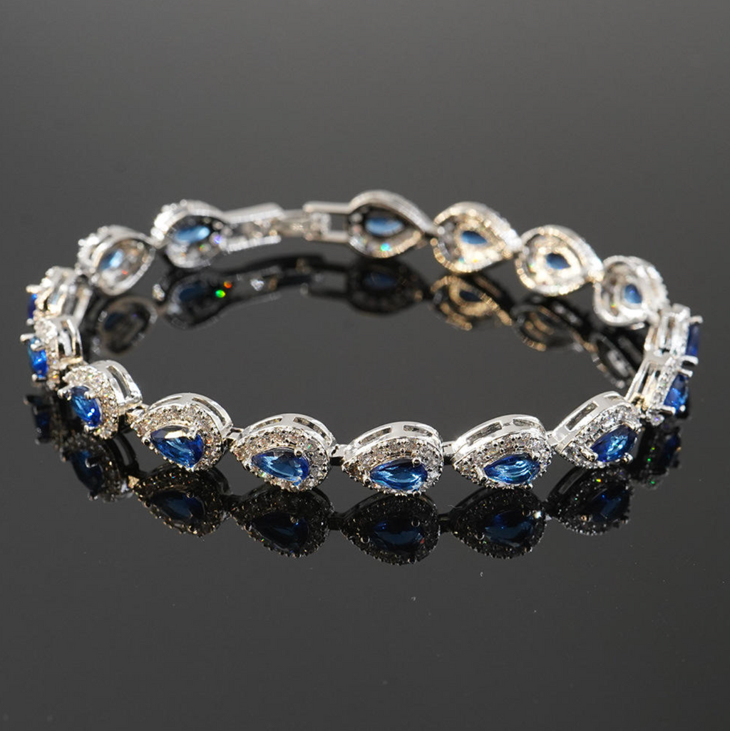 Gold Plated 5A CZ Flower Starlet Bracelet