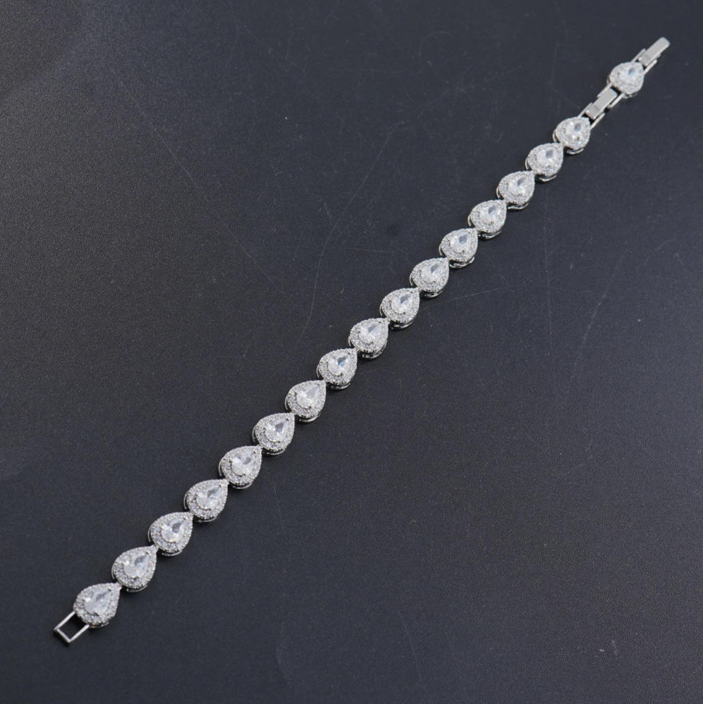 Gold Plated 5A CZ Flower Starlet Bracelet
