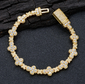 18K Gold Plated Cross Flower Chain Bracelet