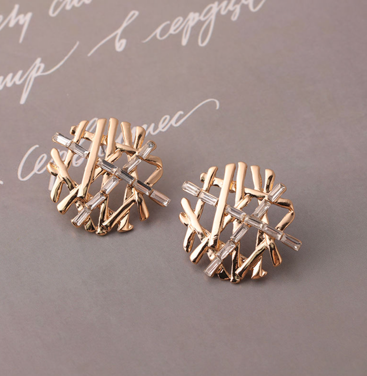 Snowflake Gold Stud Earrings