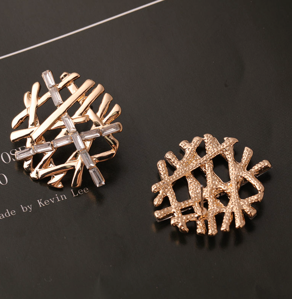 Snowflake Gold Stud Earrings