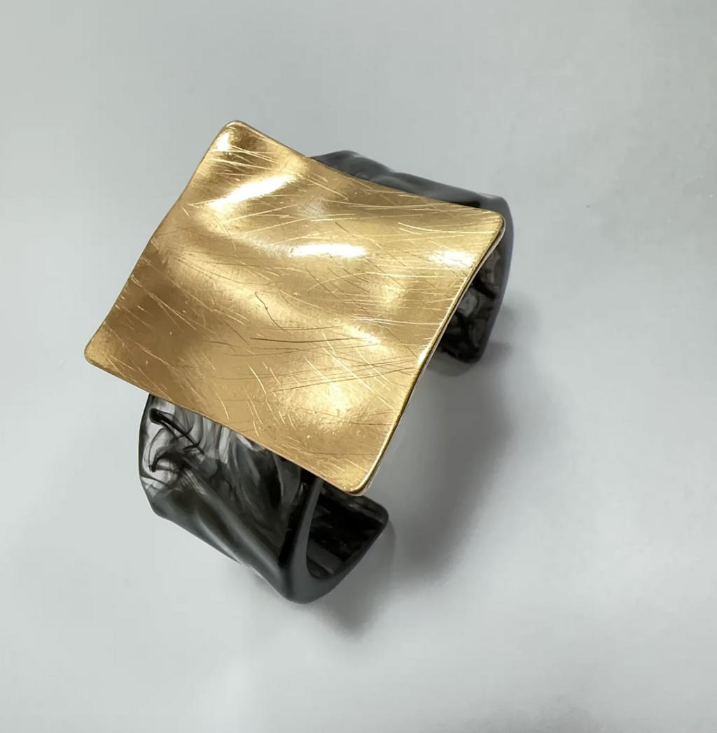 Chunky Geometric Square Cuff Bangle