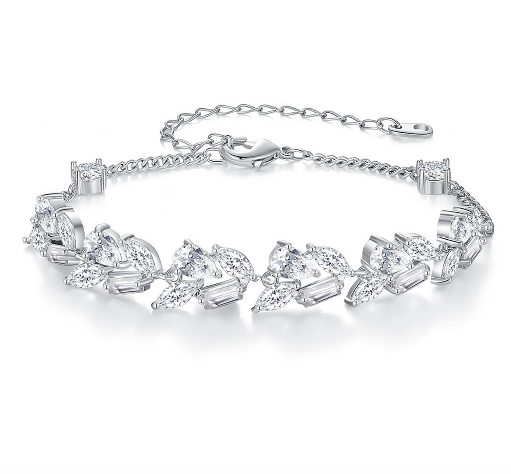 Adjustable Zircon Leaf Bracelet