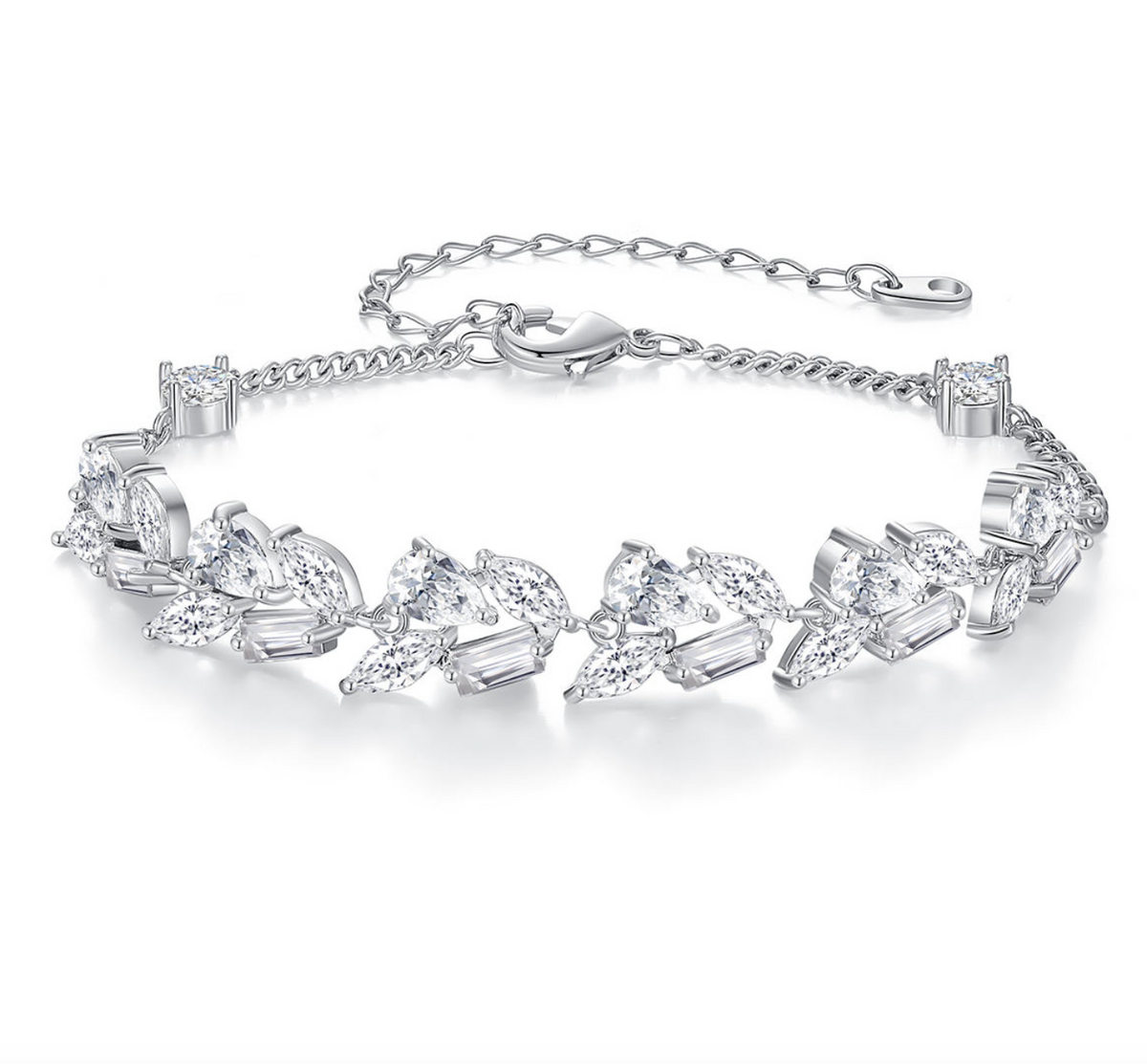 Adjustable Zircon Leaf Bracelet
