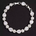 Luxury Silver-Plated Teardrop Zircon Tennis Bracelet