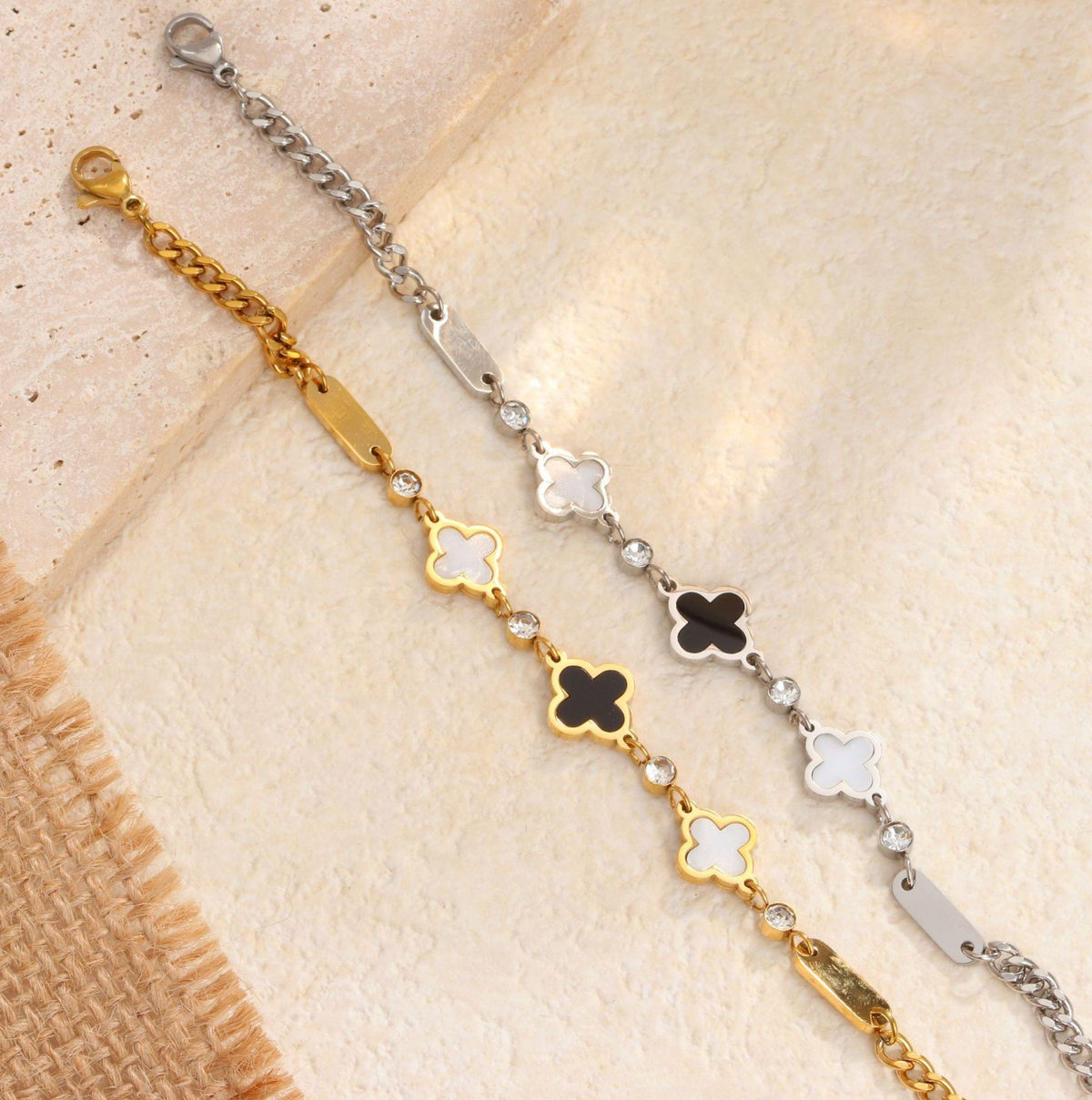 Four Leaf Clover 18K PVD Gold Bracelet