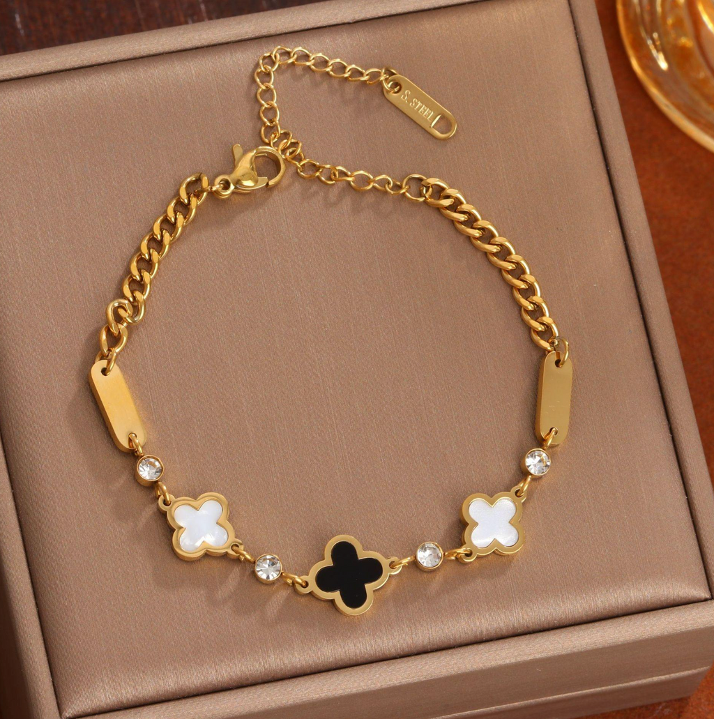 Four Leaf Clover 18K PVD Gold Bracelet