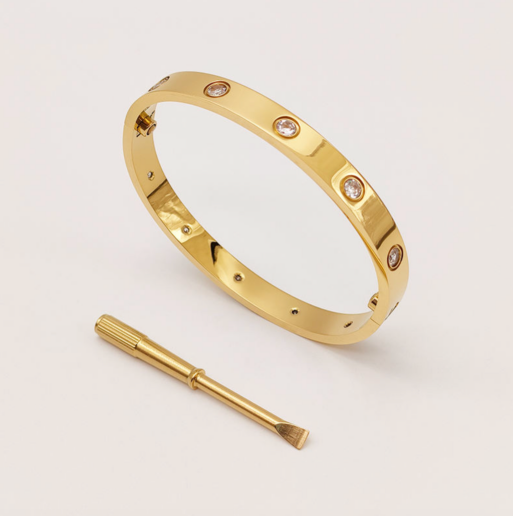 18K Gold Plated Screw Bangle Bracelet