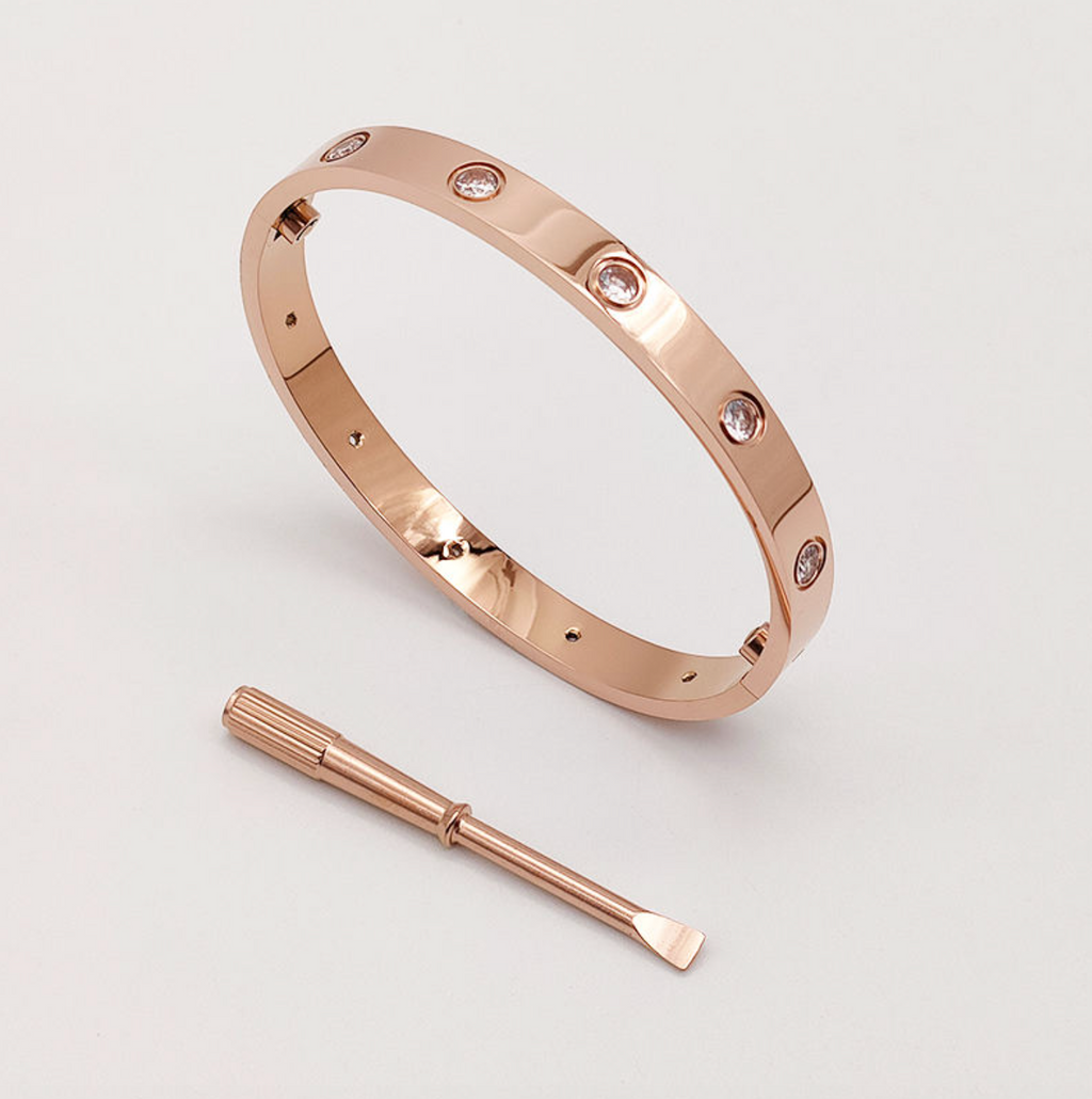 18K Gold Plated Screw Bangle Bracelet
